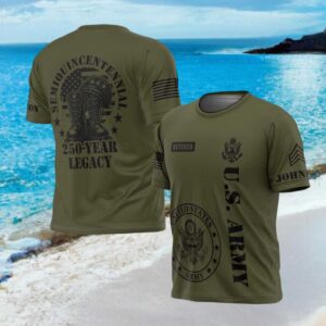 U.S. Army Semi Quincentennial 250 Year Legacy Military Boots T Shirt