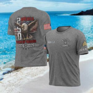 U.S. Army Veteran 250 Years of Freedom 1776 2026 Eagle T Shirt (1)
