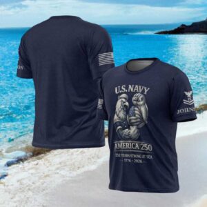 U.S. Navy America 250 Years Strong At Sea Patriotic Sailor Eagle Shirt