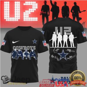 U2 Band x Dallas Cowboys NFL Vintage Signatures T Shirt U2 Band x Dallas Cowboys NFL Vintage Signatures T Shirt