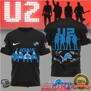 U2 Band x Detroit Lions NFL Vintage Signatures T Shirt U2 Band x Detroit Lions NFL Vintage Signatures T Shirt