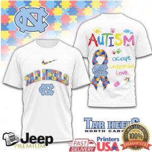 UNC Tar Heels Autism Awareness Accept Understand Love T Shirt