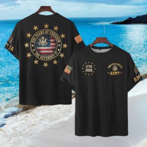 US Army 250th Anniversary 1776 2026 Patriotic Star Circle T Shirt