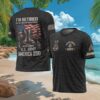 Personalized US Army Veteran Black T Shirt with American Flag & Map Design Personalized US Army Veteran Black T Shirt with American Flag & Map Design