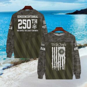 US Army Semiquincentennial 250th Anniversary Camo “She Served” T Shirt