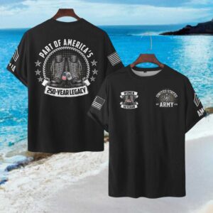 US Army Women Veteran 250 Year Legacy Boots & Dog Tags T Shirt