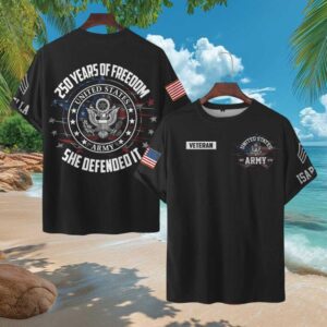 US Army Women Veteran 250 Years of Freedom Patriotic Graphic T Shirt US Army Women Veteran 250 Years of Freedom Patriotic Graphic T Shirt