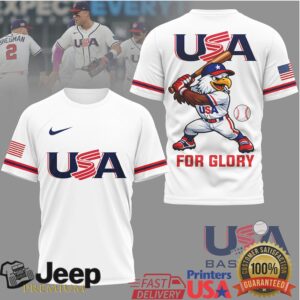 USA Baseball For Glory Eagle Mascot Jersey Style T Shirt NavyWhite USA Baseball For Glory Eagle Mascot Jersey Style T Shirt NavyWhite