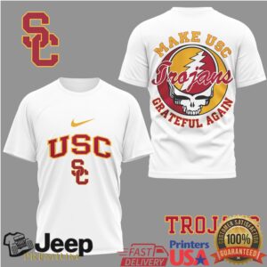 USC Trojans Make USC Grateful Again Cardinal and Gold Skull T Shirt