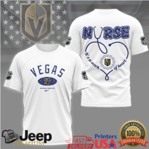 Vegas Golden Knights Nursing Shirt NHL Work of Heart Nurse Appreciation T Shirt