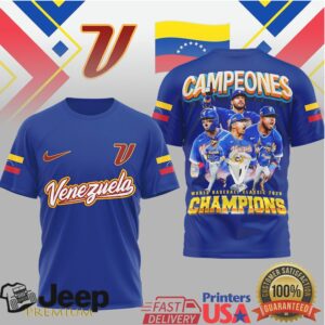 Venezuela Baseball WBC 2026 Champions Campeones Team Roster T Shirt Venezuela Baseball WBC 2026 Champions Campeones Team Roster T Shirt