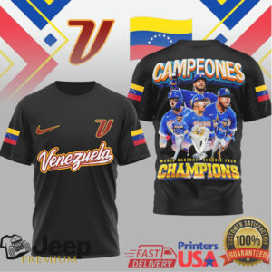 Venezuela Baseball WBC 2026 Champions Campeones Team Roster T Shirt