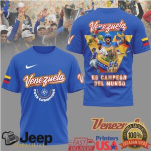 Venezuela Es Campeon Del Mundo 2026 World Baseball Classic Blue Tribute T Shirt