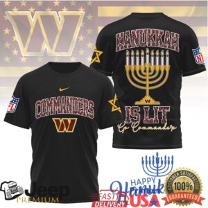 Washington Commanders Hanukkah Is Lit Menorah T Shirt Washington Commanders Hanukkah Is Lit Menorah T Shirt