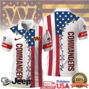 Washington Commanders NFL Patriotic USA Flag Design Polo