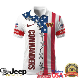 Washington Commanders NFL Patriotic USA Flag Design Polo