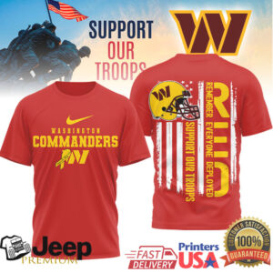 Washington Commanders RED Support Our Troops Military Appreciation T Shirt Washington Commanders RED Support Our Troops Military Appreciation T Shirt