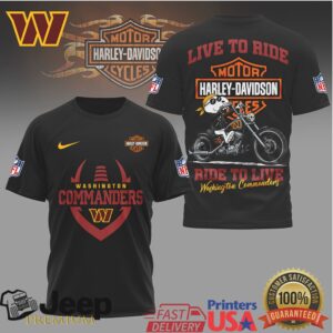 Washington Commanders x Harley Davidson “Live to Ride” NFL Biker T Shirt Washington Commanders x Harley Davidson “Live to Ride” NFL Biker T Shirt