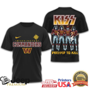 Washington Commanders x KISS Rock Band Dressed To Kill T Shirt Washington Commanders x KISS Rock Band Dressed To Kill T Shirt