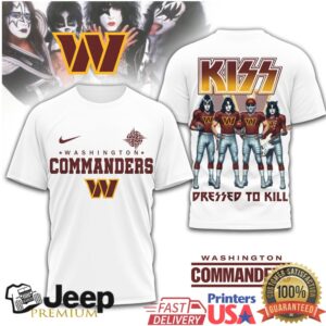 Washington Commanders x KISS Rock Band Dressed To Kill T Shirt
