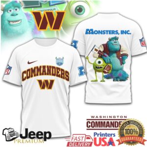 Washington Commanders x Monsters Inc. Mike and Sulley NFL T Shirt