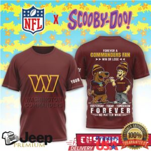 Washington Commanders x Scooby Doo Custom Name Fan Apparel
