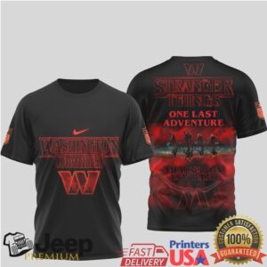 Washington Commanders x Stranger Things One Last Adventure Black T Shirt