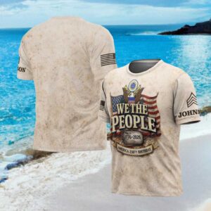 We The People America 250th Birthday Eagle & Dog Tag Vintage Shirt