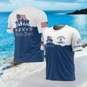 We The People US Army 1775 Military Silhouette Patriotic T Shirt