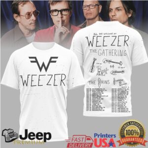 Weezer The Gathering Tour 2026 All Over Print T Shirt Weezer The Gathering Tour 2026 All Over Print T Shirt