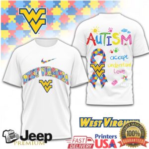 West Virginia Mountaineers Autism Awareness Support T Shirt