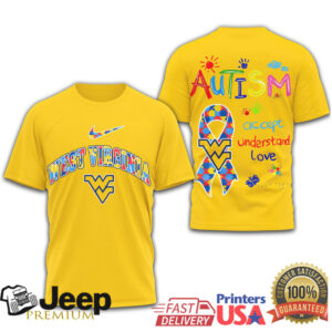 West Virginia Mountaineers Autism Awareness T Shirt (Version 2) Support T Shirt West Virginia Mountaineers Autism Awareness T Shirt (Version 2) Support T Shirt