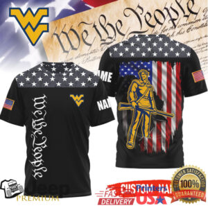 West Virginia Mountaineers Custom Name We The People Patriotic Soldier T Shirt