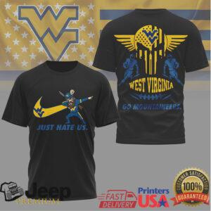 West Virginia Mountaineers Just Hate Us Dabbing Mascot T Shirt West Virginia Mountaineers Just Hate Us Dabbing Mascot T Shirt