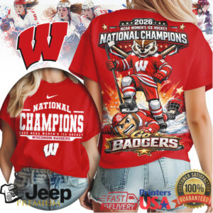 Wisconsin Badgers 2026 NCAA Women’s Ice Hockey National Champions T Shirt Wisconsin Badgers 2026 NCAA Women’s Ice Hockey National Champions T Shirt