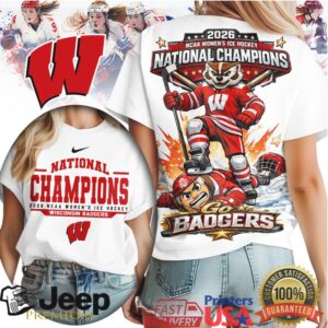 Wisconsin Badgers 2026 NCAA Women's Ice Hockey National Champions T Shirt