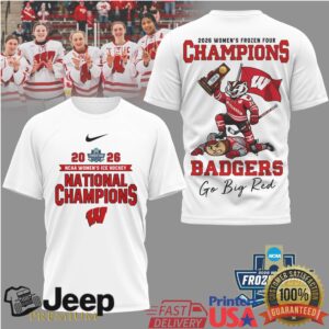 Wisconsin Badgers 2026 Women's Frozen Four National Champions T Shirt