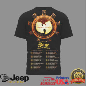 Wu Tang Clan with Bone Thugs N Harmony 2024 Concert Tour Apparel T Shirt Wu Tang Clan with Bone Thugs N Harmony 2024 Concert Tour Apparel T Shirt