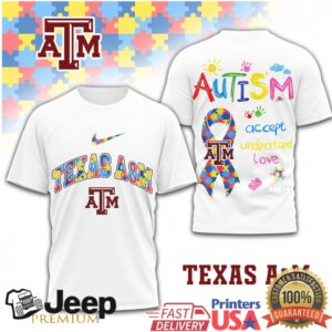 Texas A&M Aggies Autism Awareness Accept Understand Love T Shirt