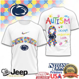 Penn State Nittany Lions Autism Awareness Puzzle Ribbon T Shirt