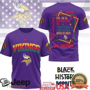 Minnesota Vikings Black History Month 100th Anniversary T Shirt Minnesota Vikings Black History Month 100th Anniversary T Shirt