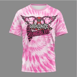 Aerosmith x Yungblud One More Time Pink Tie Dye Collaboration T Shirt Aerosmith x Yungblud One More Time Pink Tie Dye Collaboration T Shirt