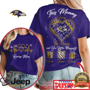 Baltimore Ravens Personalized Mommy Fan T Shirt Custom Names Football Mom Heartbeat Graphic T Shirt Baltimore Ravens Personalized Mommy Fan T Shirt Custom Names Football Mom Heartbeat Graphic T Shirt