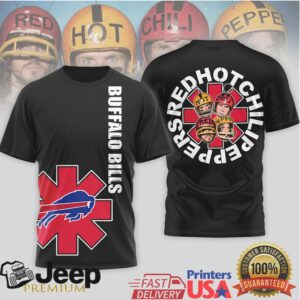 Buffalo Bills Red Hot Chili Peppers Style Mashup Football Fan T Shirt Buffalo Bills Red Hot Chili Peppers Style Mashup Football Fan T Shirt