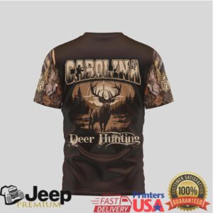 Carolina Panthers Deer Hunting Camo Sleeves NFL Fan T Shirt Carolina Panthers Deer Hunting Camo Sleeves NFL Fan T Shirt
