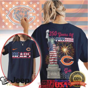 Chicago Bears 250 Years of Freedom 1776 2026 Liberty Statue T Shirt Chicago Bears 250 Years of Freedom 1776 2026 Liberty Statue T Shirt