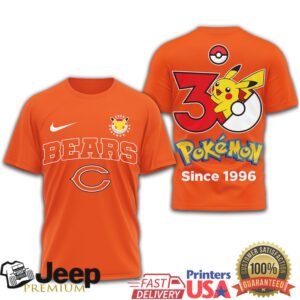 Chicago Bears x Pokémon 30th Anniversary Pikachu T Shirt