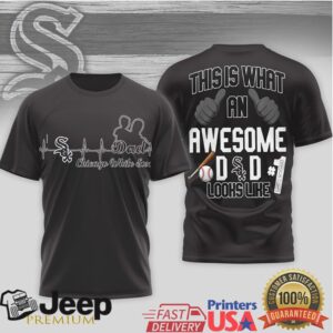 Chicago White Sox Heartbeat Awesome Dad #1 Baseball T Shirt Chicago White Sox Heartbeat Awesome Dad #1 Baseball T Shirt