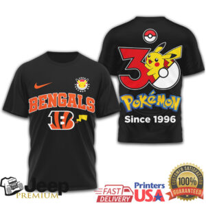 Cincinnati Bengals x Pokémon 30th Anniversary Pikachu T Shirt