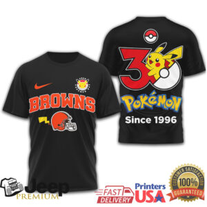 Cleveland Browns x Pokémon 30th Anniversary Pikachu T Shirt